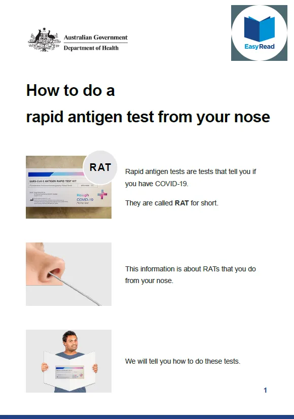 Cover image for How to do a rapid antigen test from your nose – Easy Read