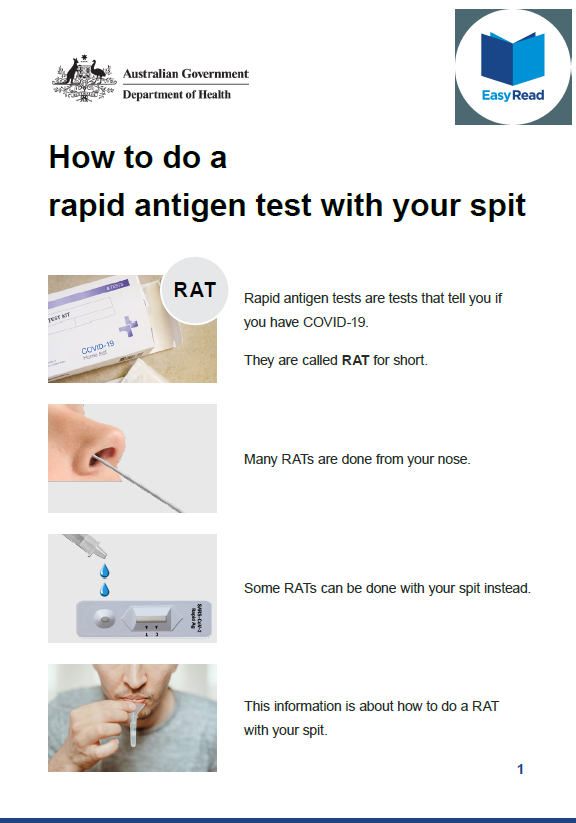 Cover image for How to do a rapid antigen test with your saliva – Easy Read