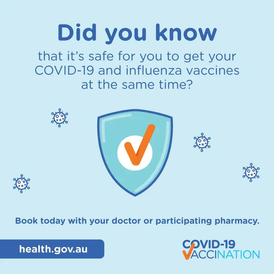 COVID-19 vaccination – Social – You can get your COVID-19 and influenza vaccines at the same time