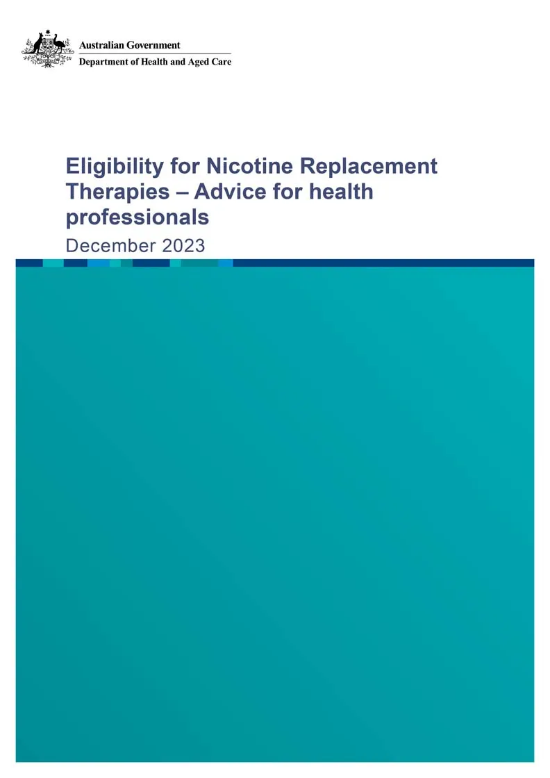 Eligibility for nicotine replacement therapies – Advice for health professionals