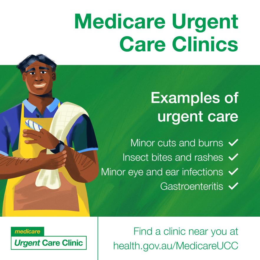 Examples of urgent care – Social tile