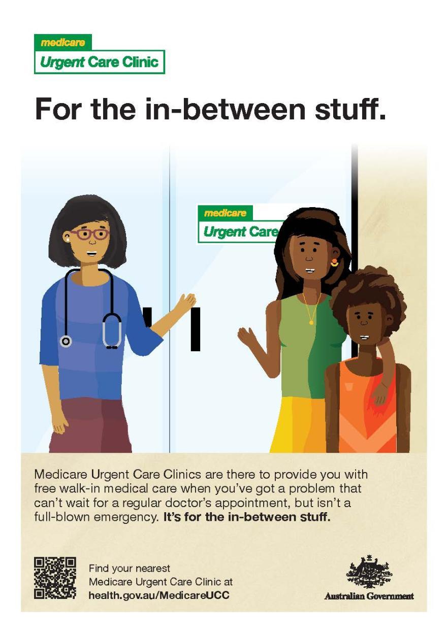 Doctor greeting 2 patients at a Medicare Urgent Care Clinic
