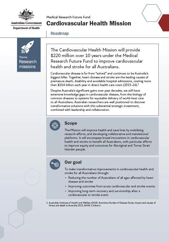 MRFF cardiovascular health mission roadmap image