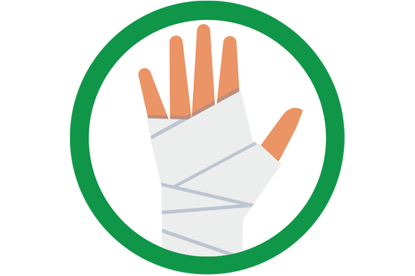 Image of a bandaged hand