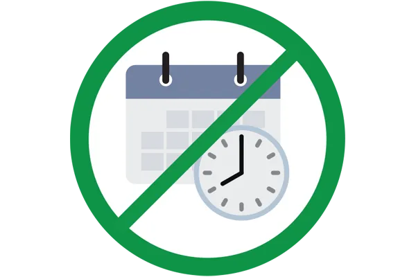 Calendar and analog clock with a green diagonal line through both