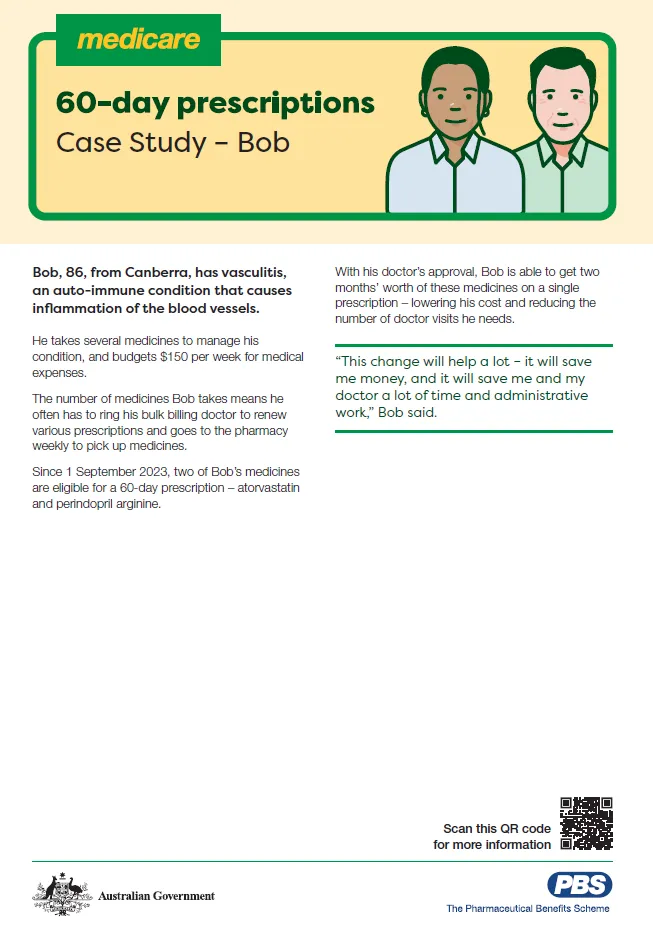 60-day prescriptions – Case study – Bob