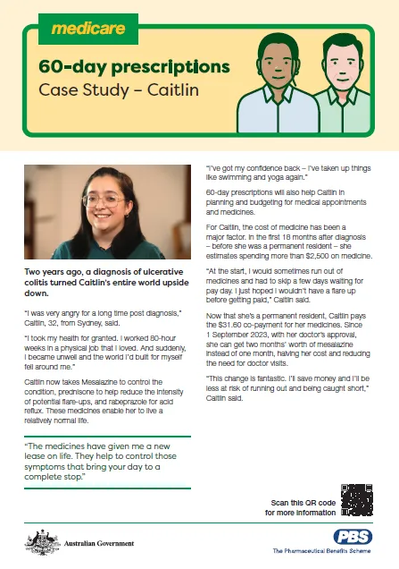 60-day prescriptions – Case study – Caitlin
