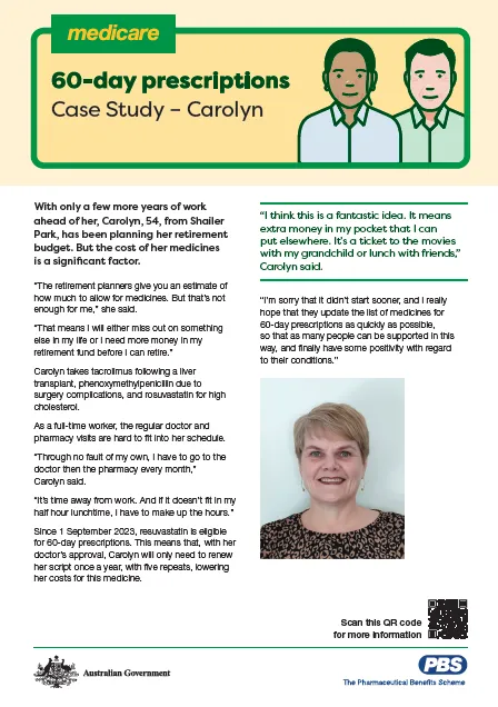 60-day prescriptions – Case study – Carolyn