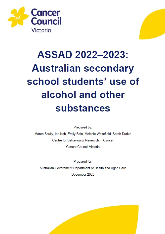 Secondary school students’ use of alcohol and other substances – 2022–2023