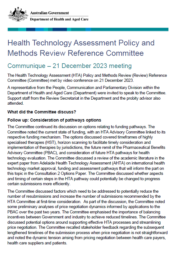 Cover page Communique – 21 December 2023 meeting 33