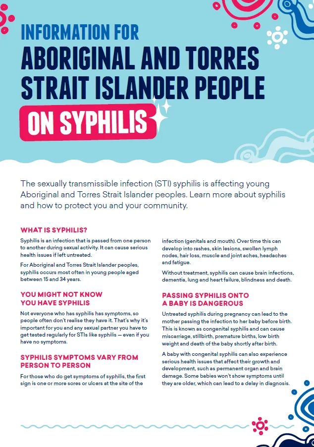 Information for Aboriginal and Torres Strait Islander people on syphilis
