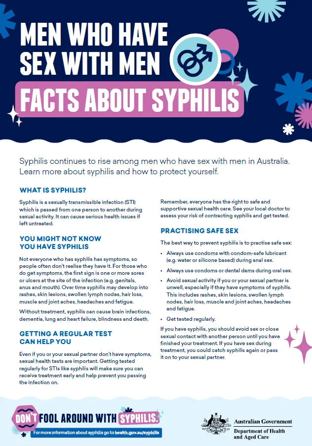Men who have sex with men – facts about syphilis