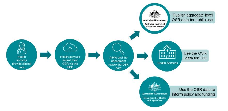 Graphic depicting the OSR workflow process.