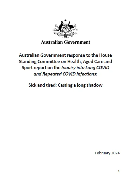 ‘Sick and tired: Casting a long shadow’- Australian Government Response