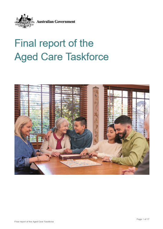 Final report of the Aged Care Taskforce