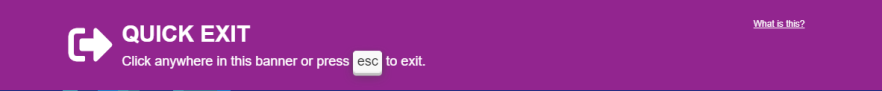 Quick exit banner