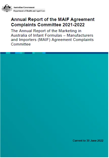 Cover page for the Annual report of the MAIF Agreement Complaints Committee 2021-22