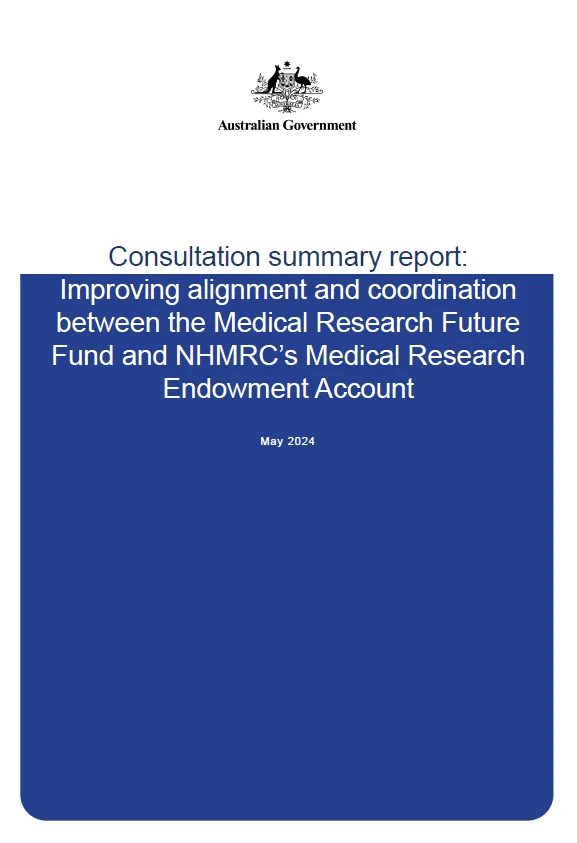 Cover page for the Consultation summary report