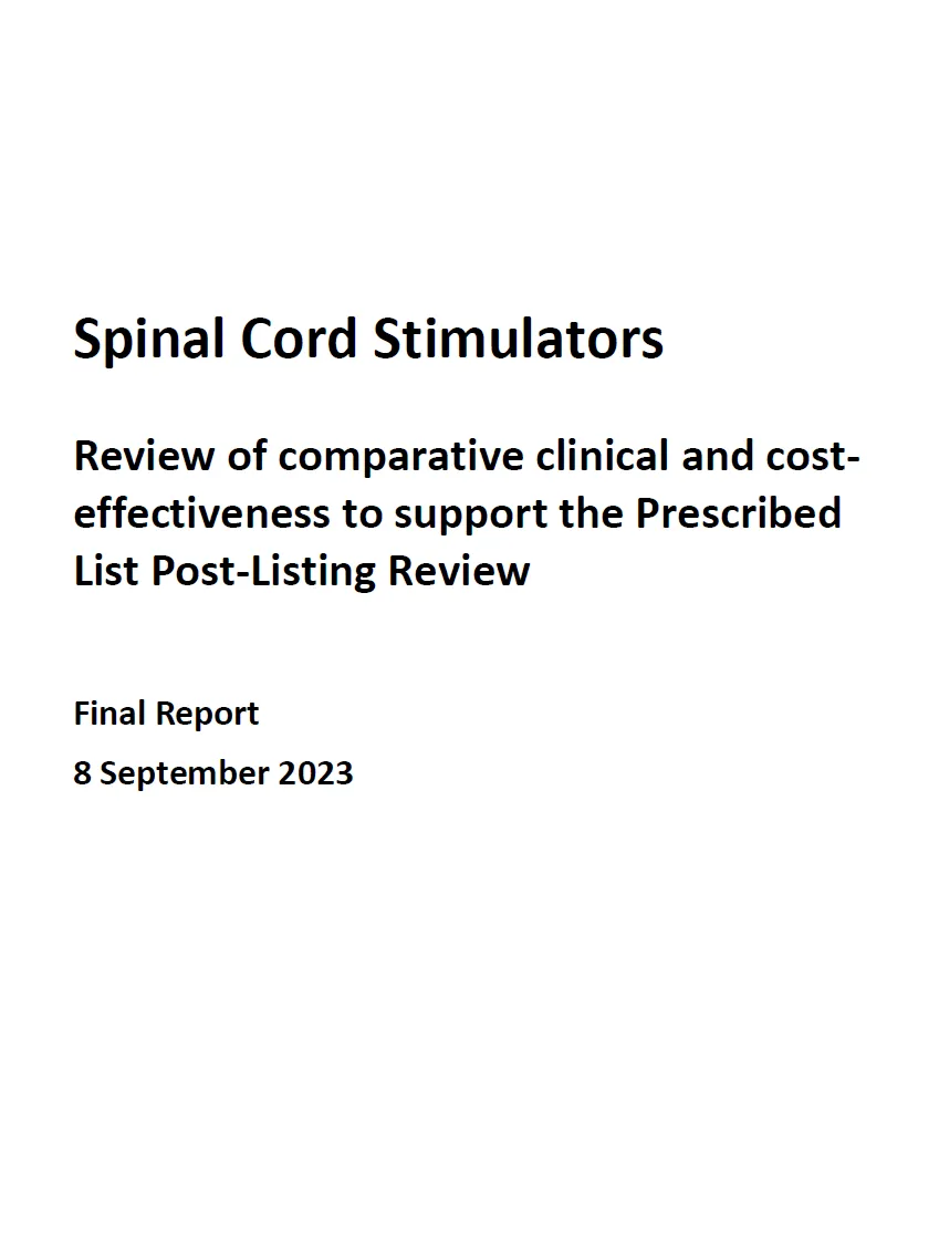 Spinal cord stimulators cover page