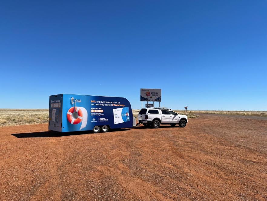 The Get behind it travelling caravan