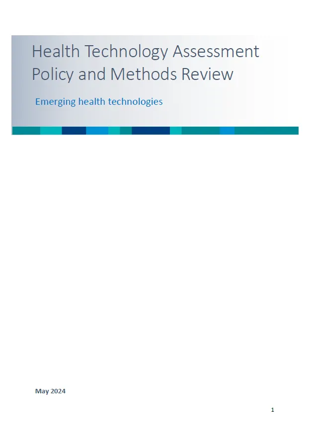 HTA Policy and Methods Review – Emerging health technologies