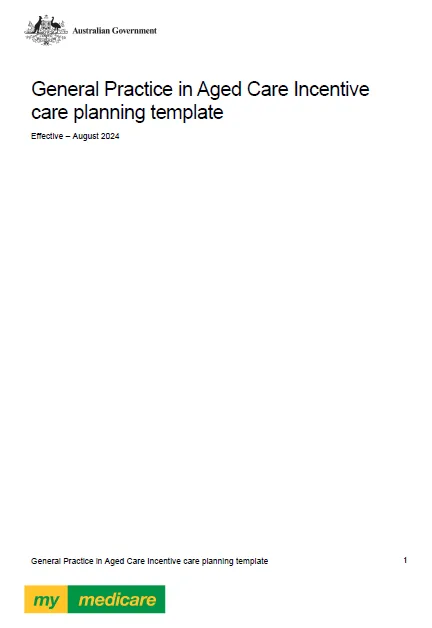 Cover page for the Care plan contribution template