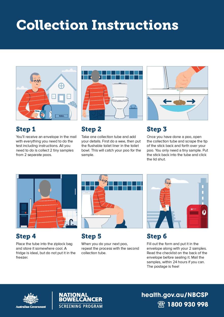 National Bowel Cancer Screening Program – How to do the bowel test