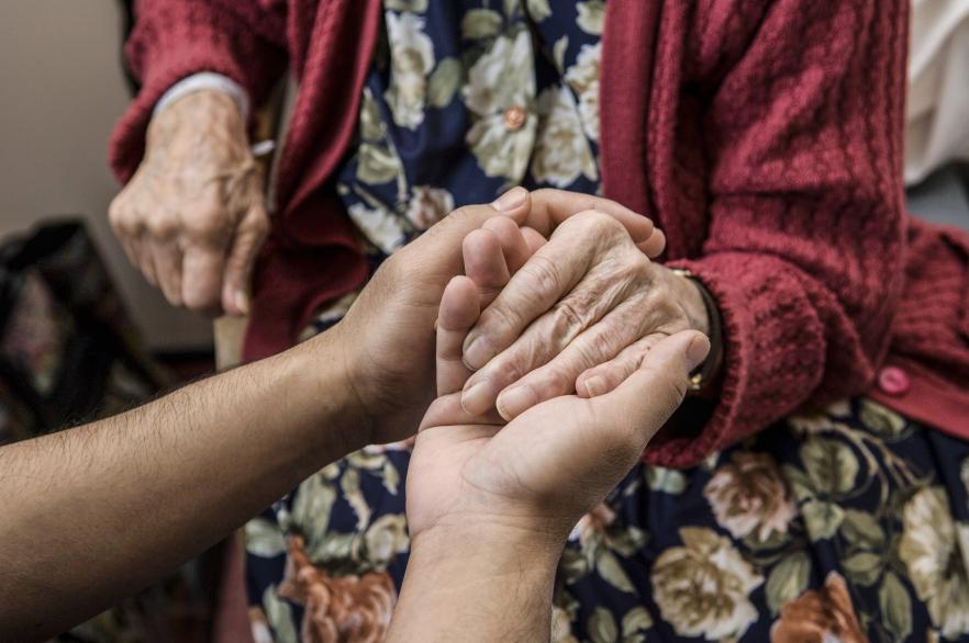 Two hands holding