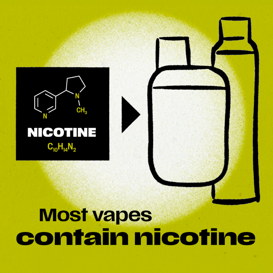 most vapes contain nicotine social media tile