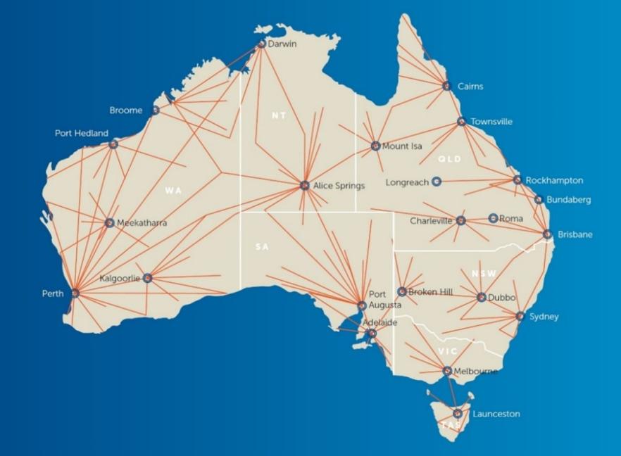 Map of Australia showing RFDS