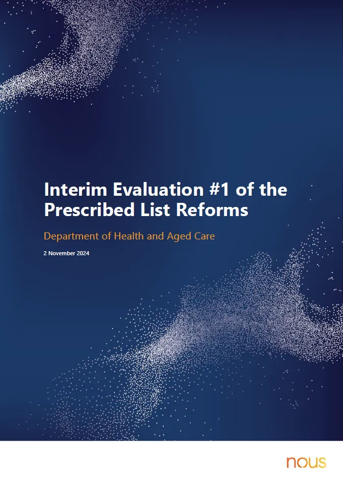 Interim Evaluation #1 of the Prescribed List Reforms
