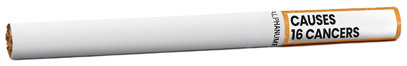 Example of an on-product health message on a cigarette