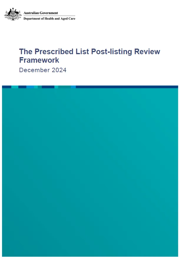 Cover image for the Prescribed List post-listing review framework