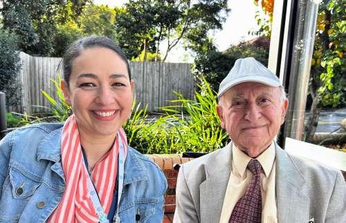 Silvia (volunteer) with Michael (ACVVS recipient).
