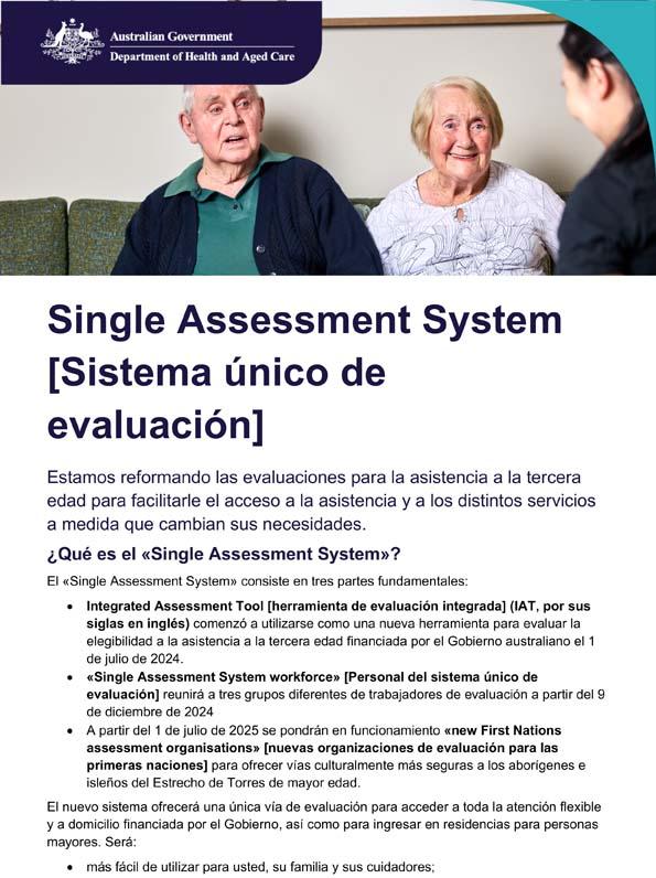 Sistema único de evaluación – Hoja informativa