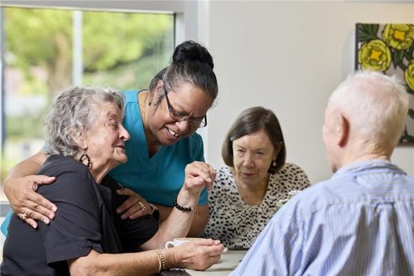 Photo of 3 aged care clients and a carer