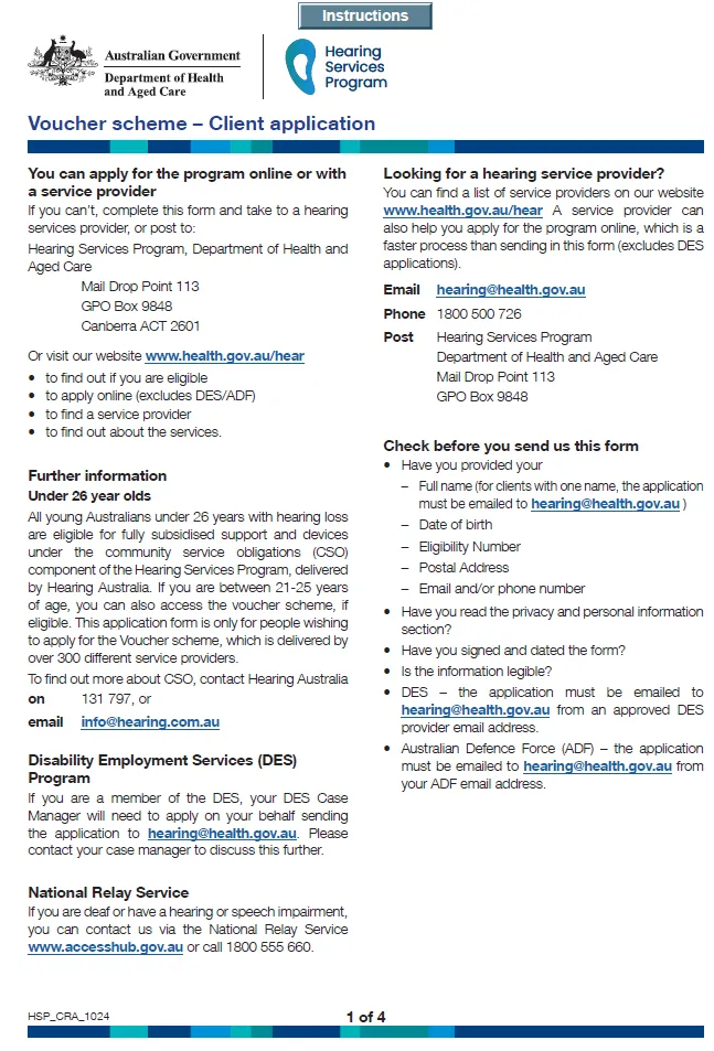 Hearing Services Program Application Form_cover image