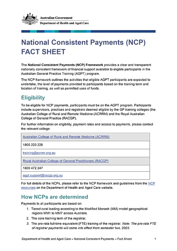 NCP Fact Sheet