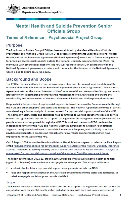 Cover image_Terms of reference – Psychosocial Project Group