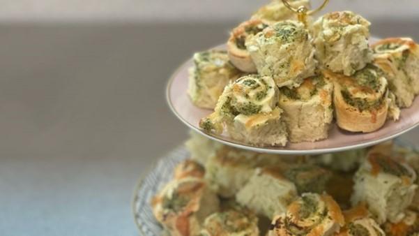 Close up of spinach and ricotta savoury scones in Heathcote Health’s dining room