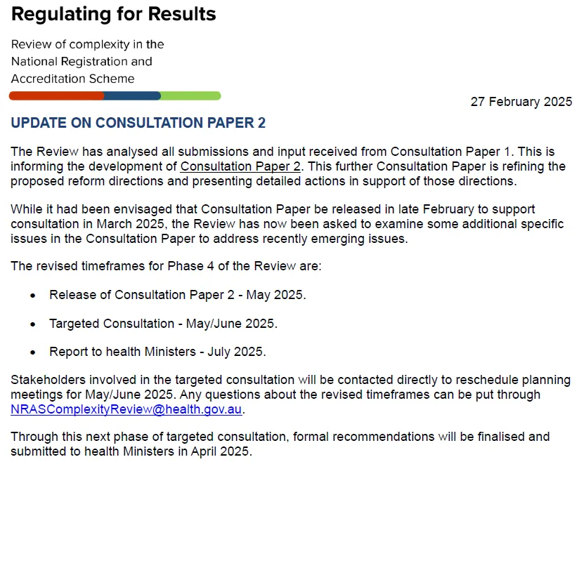 NRAS Complexity Review update – Progess update on Consultation Paper 2