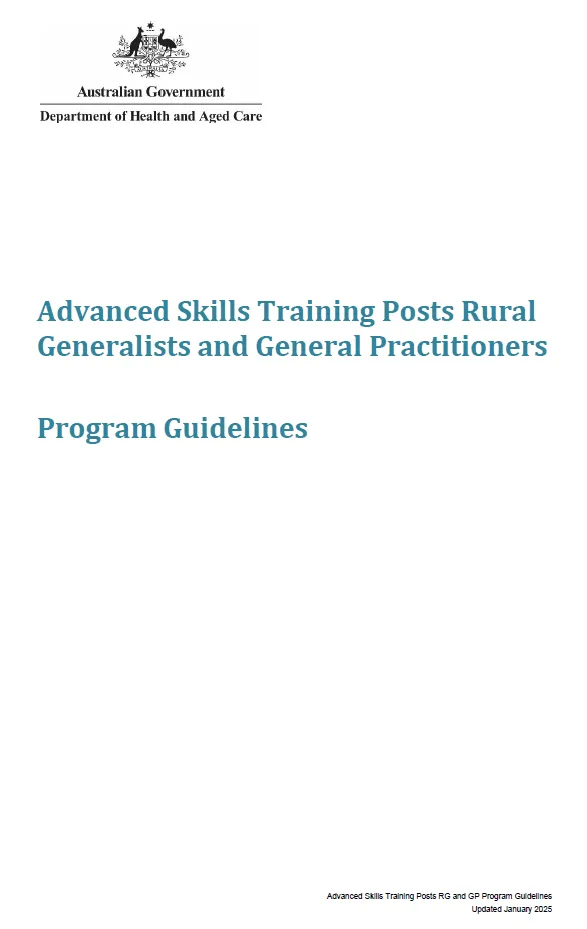Advanced Skills Training Posts Rural Generalists and General Practitioners – Program Guidelines