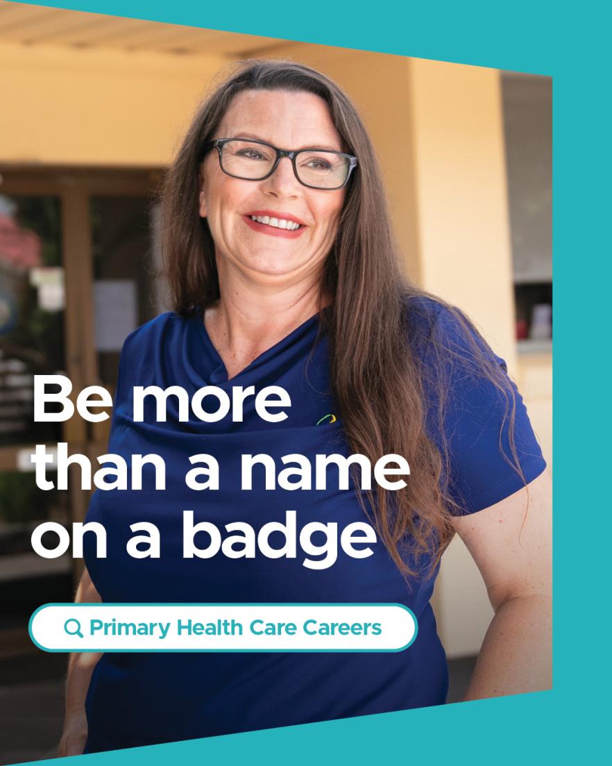 Social media tile to support primary health care careers.