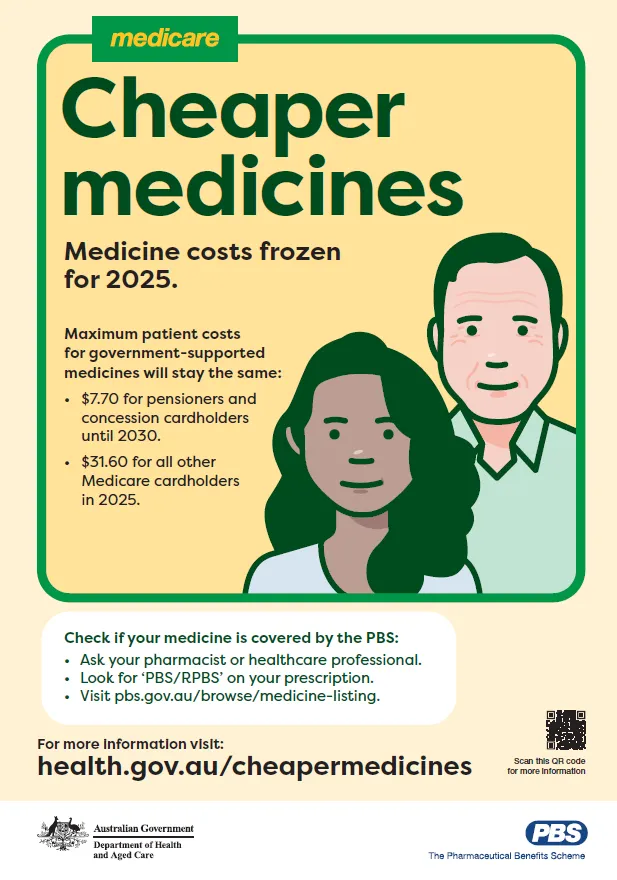 Cover page_Medicine costs frozen for 2025 A3 poster