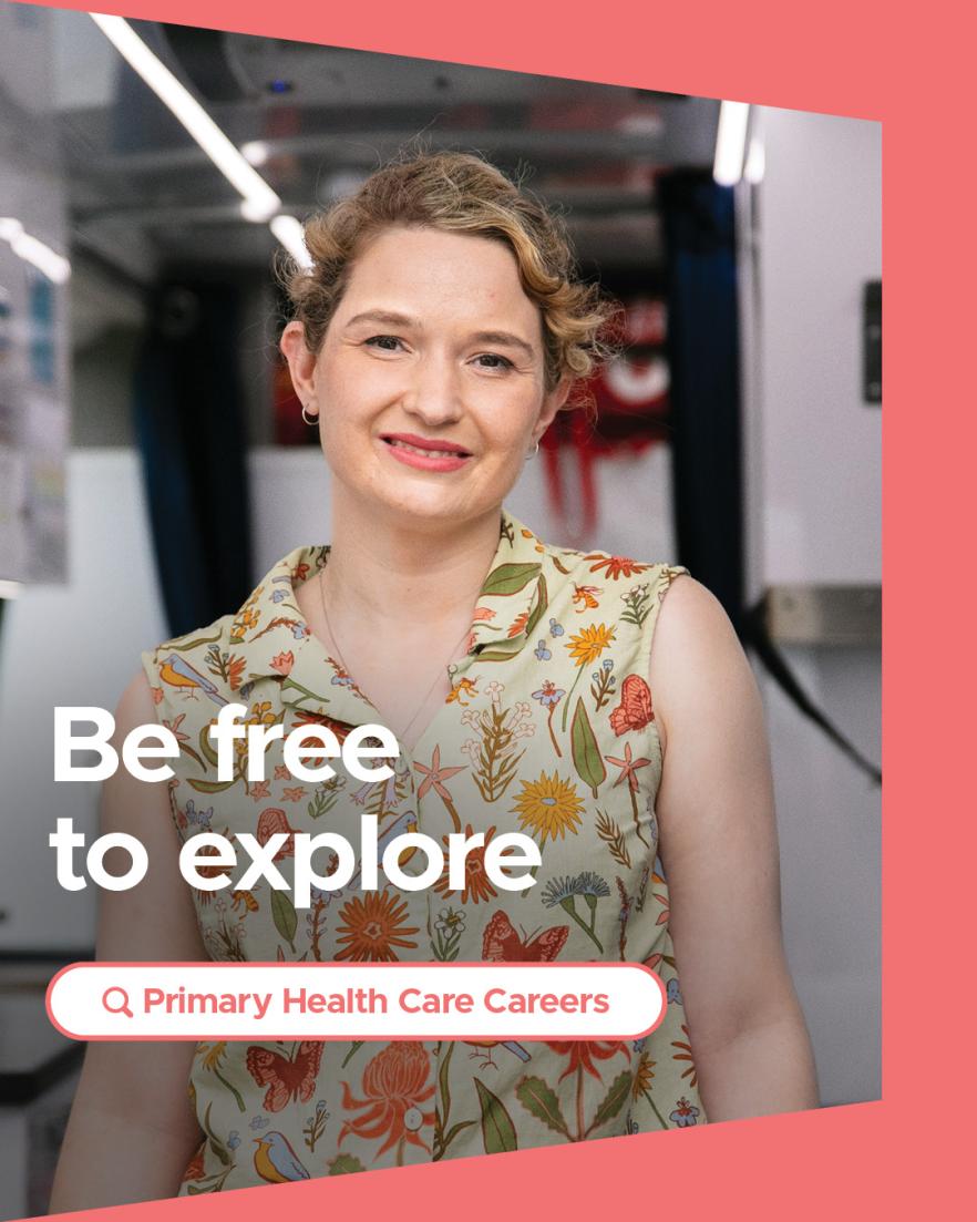 Social media tile to support primary health care careers.
