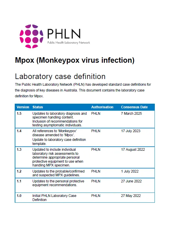 Monkeypox – Laboratory case definition