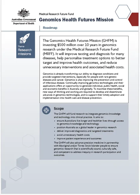 MRFF Genomics Health Futures Mission Roadmap