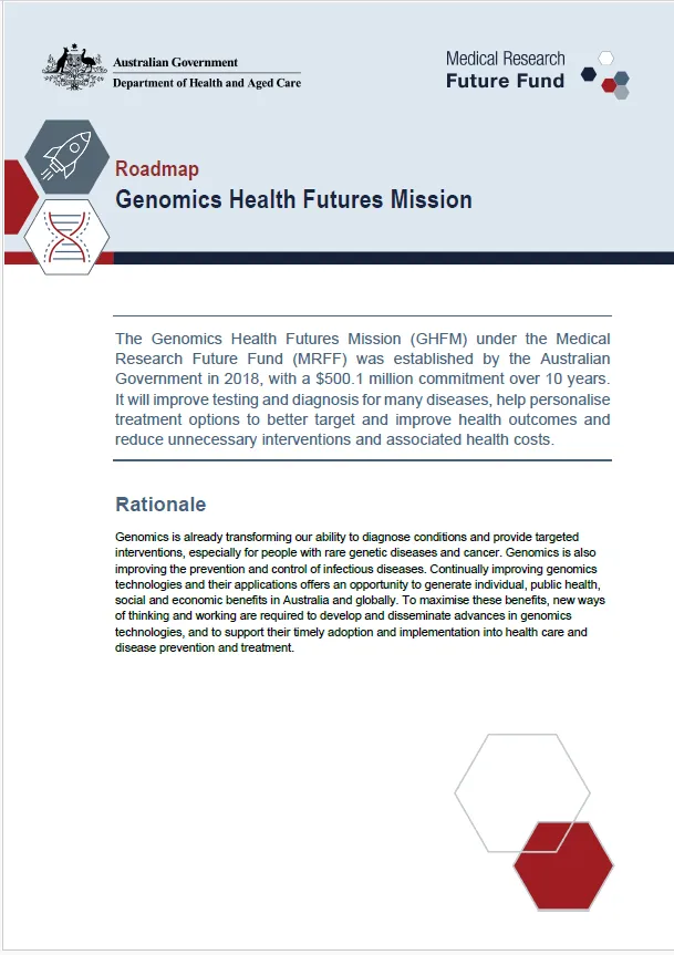 MRFF Genomics Health Futures Mission strategic documents