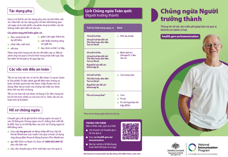 Adult vaccinations consumer brochure (Vietnamese)