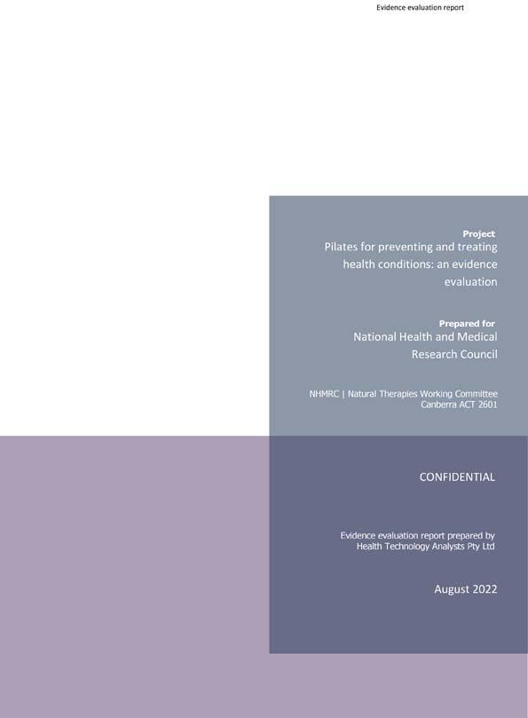 Natural Therapies Review 2024 – Pilates evidence evaluation